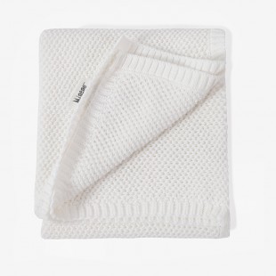 שמיכה סרוגה מקסימה מיננה לבן