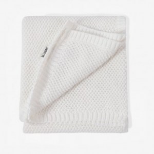 שמיכה סרוגה מקסימה מיננה לבן