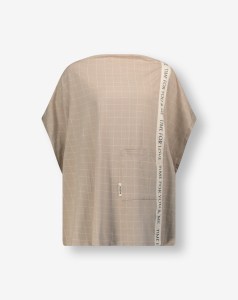 סינר הנקה MINENE עם קשת צבע חול משבצות